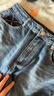 三彩2025秋季新款休閑牛仔褲中腰寬松闊腿褲長(cháng)褲通勤Z 海軍藍 L 165/72A 曬單實(shí)拍圖