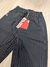 BJHG不計后果條紋褲子男款夏季cleanfit百搭日系休閑寬松闊腿褲女 黑白條紋 XL 曬單實(shí)拍圖