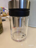 萬(wàn)象（WANXIANG）單層玻璃杯500ML鈦銀色U219商務(wù)帶茶漏水杯便攜居家手柄泡茶杯 曬單實(shí)拍圖