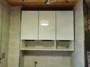 博翼實(shí)木廚房吊柜墻壁柜掛墻式置物柜衛生間浴室儲物柜亞克力陽(yáng)臺吊柜 白色款 四門(mén)帶底柜長(cháng)140寬32高80 曬單實(shí)拍圖