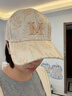 CACUSS帽子女春夏新款棒球帽時(shí)尚刺繡鴨舌帽女輕奢女士帽子硬頂 流沙米 曬單實(shí)拍圖