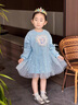 G.duck小黃鴨愛(ài)莎公主裙女童連衣裙冬季演出服寶寶生日禮兒童艾莎毛衣裙 愛(ài)莎公主裙（春秋款） 100 cm 曬單實(shí)拍圖
