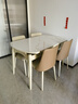 林氏家居奶油風(fēng)巖板餐桌椅子全套折疊餐桌可變圓桌客廳家用飯桌子LS628R8 曬單實(shí)拍圖