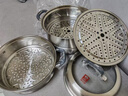 康巴赫304不銹鋼三層蒸鍋蒸籠復底湯蒸鍋多功能防燙鍋具30cm燃氣灶通用 曬單實(shí)拍圖