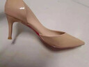 達芙妮裸色高跟鞋女紅底2026新款春季尖頭氣質(zhì)通勤鞋不累腳細跟單鞋女 裸色【紅底款 7cm跟高】 37 曬單實(shí)拍圖