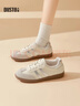 dusto大東德訓鞋女鞋秋季新款休閑平底低跟系帶圓頭Q0800 銀色 37 曬單實(shí)拍圖