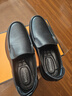男士秋季商務(wù)休閑皮鞋大碼小碼真皮男鞋透氣軟皮軟底一腳蹬爸爸鞋 黑色套腳 41 (255mm) 曬單實(shí)拍圖