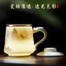 PAKCHOICE茶杯茶水分離陶瓷杯帶蓋辦公室杯羊脂玉送教師長(cháng)輩父親禮物泡茶杯 曬單實(shí)拍圖