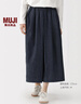 MUJI 女式 木棉混 輕量牛仔 裙褲 褲子女款26年春季 休閑褲 女裝 藏青色 S (155/62A) 曬單實(shí)拍圖