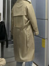 衣香麗影抗皺免燙風(fēng)衣女中長(cháng)款新款高級感卡其色休閑外套 卡其色 XS 曬單實(shí)拍圖