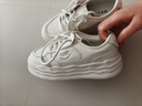 百麗（Belle）厚底增高板鞋女26春新款商場(chǎng)舒適百搭小白鞋休閑鞋F6V1DAM6 米白色 36 曬單實(shí)拍圖