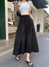莫代爾黑色半身裙女夏季高腰a字裙梨形身材遮胯大碼胖mm顯瘦遮肚山本裙 黑色【高個(gè)子】 S 建議體重80-100斤 曬單實(shí)拍圖