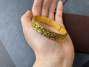 興穎金包銀吉言手鐲男女款古法黃金多寶鏨刻實(shí)心999足金純銀開(kāi)口鐲子 金2.4克-總重約80克-吉言手鐲 曬單實(shí)拍圖