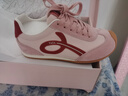他她（TATA）女鞋春季新款德訓鞋紅色鞋子阿甘鞋女百搭單鞋運動(dòng)鞋子 粉/紅（單里）（跟高4cm） 34 曬單實(shí)拍圖