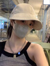 啄木鳥(niǎo)（TUCANO）趙露思同款大頭圍可掛口罩防曬帽防紫外線(xiàn)遮陽(yáng)速干鴨舌漁夫棒球帽 米白【可掛口罩速干帽】 可調節【56-59cm】贈送口罩 曬單實(shí)拍圖