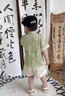 G.duck小黃鴨童裝嬰兒分體套裝夏季嬰幼兒童漢服夏天周歲衣服新中式唐裝 綠色 100 （建議身高90cm 3-4歲）cm 曬單實(shí)拍圖