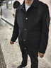 雅鹿【綿羊毛】雙面呢大衣男士秋冬季休閑時(shí)尚短款呢子風(fēng)衣外套男 曬單實(shí)拍圖