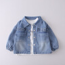 五小七童裝男童春秋季套裝新款洋氣兒童牛仔外套春裝小童寶寶衣服 藍色 80 尺碼7-11月cm 曬單實(shí)拍圖