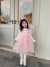 G.duck小黃鴨公主裙女童連衣裙春秋裝兒童裙子洋氣寶寶背心裙生日蓬蓬裙 粉色裙子+打底衫送頭飾 90 曬單實(shí)拍圖
