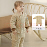 巴厘小豬兒童棉服套裝秋冬校服神器男童夾棉加厚保暖兩件套女寶寶冬裝棉襖 蘆葦黃 110 曬單實(shí)拍圖