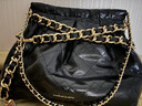 CHARLES&KEITH子母鏈條大容量流浪包托特包單肩斜挎包女包禮物CK2-40671449 【L號】Black黑色 L 曬單實(shí)拍圖