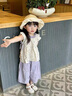 G.duck小黃鴨童裝女童夏裝套裝2026新款兒童衣服女碎花背心闊腿褲兩件套 淺紫色 100 （建議身高90cm 3-4歲）cm 曬單實(shí)拍圖