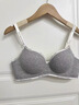 維多利亞多拉字母肩帶內衣女小胸聚攏加厚顯大無(wú)鋼圈舒適無(wú)痕運動(dòng)風(fēng)少女文胸罩 花灰色【單文胸】 M -34/75AB【AB厚杯】 曬單實(shí)拍圖