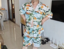 夏季男速干短袖花襯衫套裝夏威夷沙灘服寬松休閑兩件套外穿五分褲 T3633圖色套裝 【工廠(chǎng)清倉特價(jià)款】 3XL 曬單實(shí)拍圖