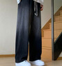 真維斯牛仔褲子男款春秋季寬松加肥加大碼美式男士休閑百搭直筒闊腿長(cháng)褲 K130黑色 XL (建議130-145斤) 曬單實(shí)拍圖