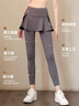 百思絨松緊高腰假兩件緊身褲女跑步運動(dòng)褲專(zhuān)業(yè)提臀壓縮褲后口袋瑜伽長(cháng)褲 曬單實(shí)拍圖