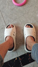 稻草人運動(dòng)拖鞋男士氣墊減震四季居家戶(hù)外穿沙灘防滑踩屎感涼拖 白40-41 曬單實(shí)拍圖