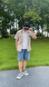 日系短袖襯衫男生夏季薄款冰絲襯衣工裝寸衫休閑外套寬松上衣 淺灰色 玖度  A203  3XL 曬單實(shí)拍圖