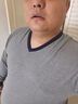 雅鹿大碼男純棉秋衣秋褲套裝V領(lǐng)加大加肥薄款棉毛衫胖子打底保暖內衣 大碼 V領(lǐng)純棉套裝（深灰色） 7XL【260-320斤】 曬單實(shí)拍圖