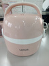 LOTOR電熱飯盒自熱插電保溫熱飯器蒸飯器上班族帶飯神器辦公室蒸煮可加熱飯盒 1.45L 粉色標準款 曬單實(shí)拍圖