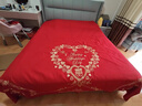 Fazeya恒源祥集團結婚四件套純棉100%全棉婚慶大紅色床單被套高端輕奢高 永結同心 床單款 1.5m四件套-被套200*230 曬單實(shí)拍圖