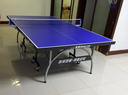雙魚(yú)（DOUBLE FISH）專(zhuān)業(yè)乒乓球桌標準比賽訓練室內家用訓練球桌可折疊式乒乓球臺案子 2028S 18MM藍面/銀色彩虹拱腳/有輪可折疊 曬單實(shí)拍圖