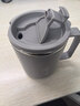 304不銹鋼馬克杯燕麥牛奶杯子宿舍家用帶蓋吸管水杯 304內膽【灰色款】 單個(gè)杯子 曬單實(shí)拍圖