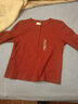 優(yōu)衣庫女裝羅紋亨利領(lǐng)T恤/長(cháng)袖修身短款內搭打底479591 487908 487908/17棗紅色 2XL 曬單實(shí)拍圖
