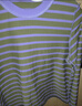 UR2026春季新款女裝休閑撞色領(lǐng)條紋棉質(zhì)長(cháng)袖T恤UWB450060 丁香紫條紋 S 曬單實(shí)拍圖