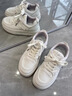 回力女鞋小白鞋新款春季ins潮皮面鞋子女厚底休閑運動(dòng)百搭舒適板鞋女 米紫色【經(jīng)典皮面，底厚4.5CM】 37 曬單實(shí)拍圖