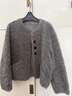 ELLE法式灰色毛絨短外套女2025冬季新款寬松通勤羊羔毛新年休閑上衣 中灰 M 曬單實(shí)拍圖