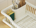 京東京造 碗盤(pán)置物架廚房果蔬瀝水籃碗筷收納盒筷子筒廚房烹飪器具白色 曬單實(shí)拍圖