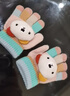 愛(ài)寶適嬰兒手套冬季寶寶毛絨保暖五指手套兒童分指手套8007彩虹小熊 曬單實(shí)拍圖