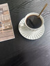 閩隱陶瓷咖啡杯一對拉花杯白色條紋杯子高檔精致水杯美式拿鐵杯馬克杯 磨砂白-條紋咖啡杯單個(gè) 曬單實(shí)拍圖