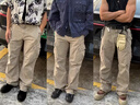 NEIGBORL【牧馬人】釗叔制復古重工百搭休閑褲水洗多口袋寬松男女工裝褲子 卡其色 L 曬單實(shí)拍圖