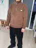 皮爾卡丹（pierre cardin）半高拉鏈立領(lǐng)衛衣男士冬季長(cháng)袖T恤加絨加厚上衣保暖打底衫男 咖色 XL 曬單實(shí)拍圖