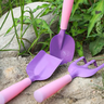 壽禾 兒童禮物趕海工具套裝種植養花挖沙幼兒園 紫色兒童園藝三件套 曬單實(shí)拍圖