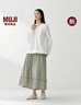 MUJI IDEE 女式 平紋長(cháng)袖罩衫 女士襯衫女裝上衣26年春季新品GA62CC6S 米白色 L （165/88A） 曬單實(shí)拍圖
