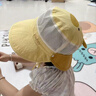 9i9寶寶帽子夏季網(wǎng)眼遮陽(yáng)帽兒童漁夫帽男童女寶寶大檐可拆披肩-黃鴨 曬單實(shí)拍圖