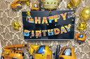 仕彩 挖掘機主題寶寶周歲宴生日裝飾場(chǎng)景布置男孩工程車(chē)隊派對背景墻 曬單實(shí)拍圖